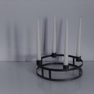  minimalistický adventní černý svícen 2